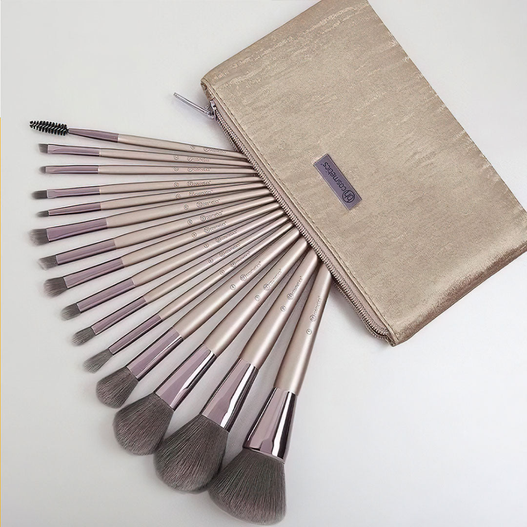 Lavish Elegance 15 Piece Brush Set With Cosmetic Bag by BH Cosmetics Jasmine Beauty