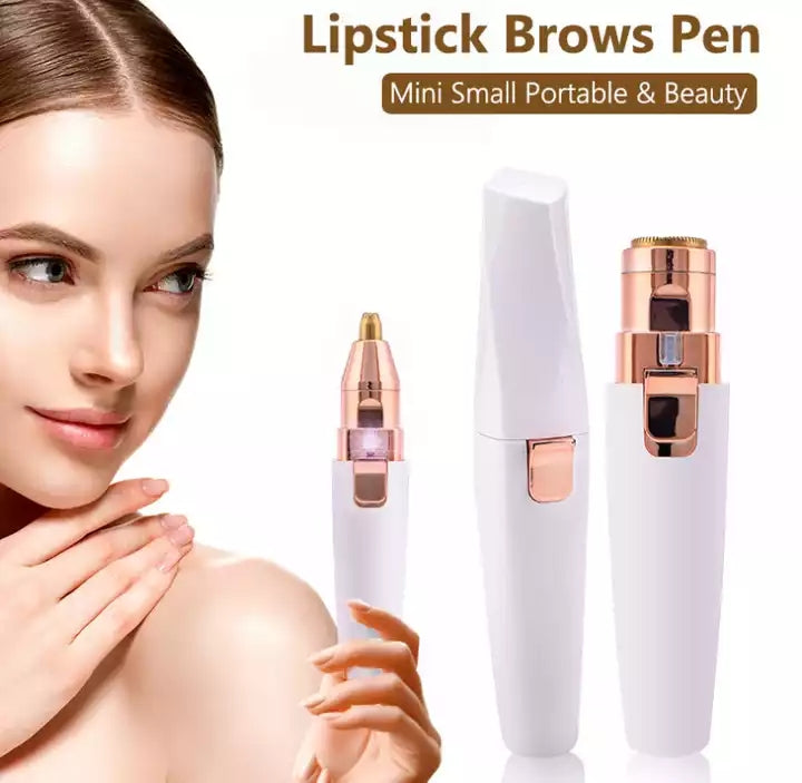 2 in 1 Eyebrow Trimmer & Facial Hair Remover Rose Cosmetics