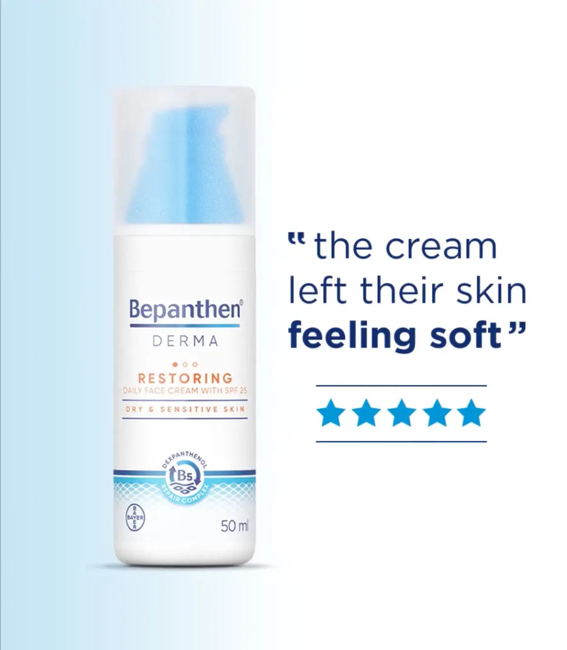 Bepanthen Derma Restoring Face Cream with SPF25 Rose Cosmetics