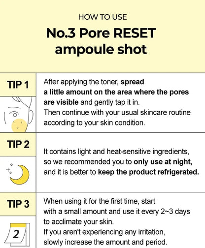 numbuzin - No. 3 Pore Reset Ampoule Shot Rose Cosmetics