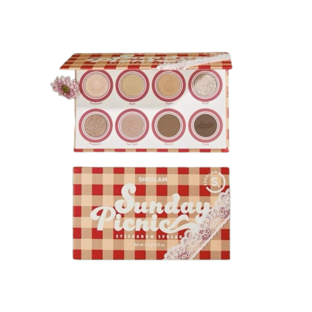 Sheglam Sunday picnic eyeshadow spread Rose Cosmetics