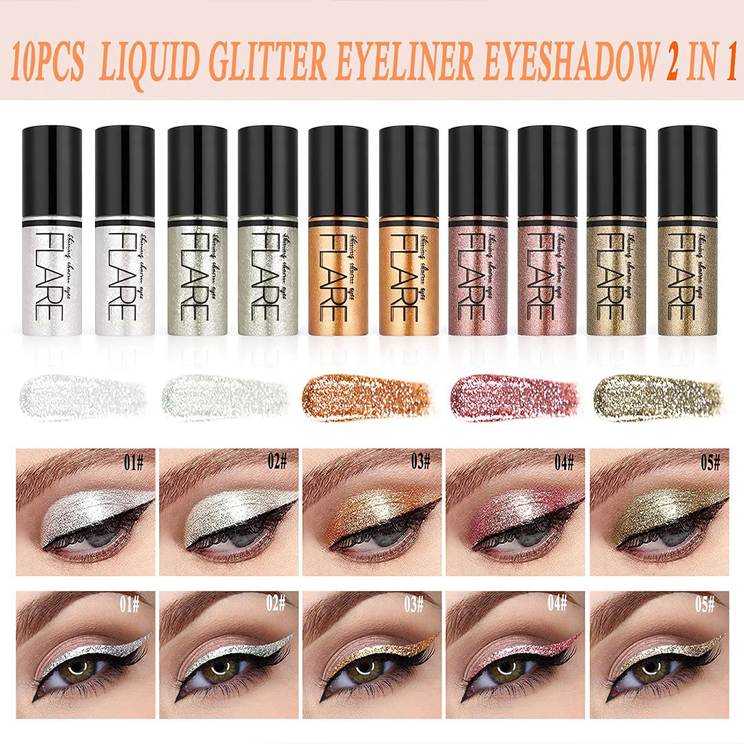 Liquid Glitter Eyeshadow Eyeliner 2 in _ 10 different colours Jasmine Beauty
