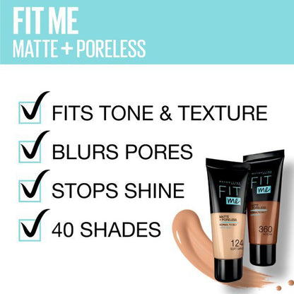 Maybelline foundation Fit Me Matte + Poreless Jasmine Beauty